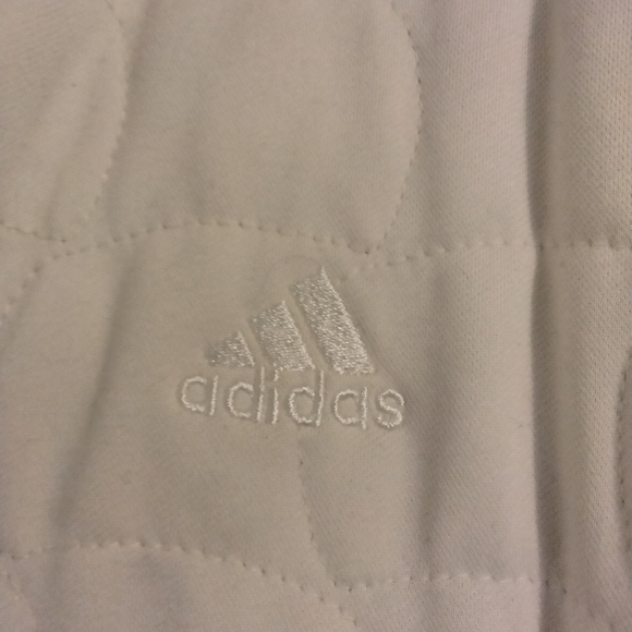 Adidas Womens Full Zip Jacket Coat Warm Soft Sporty Pockets Cream Off White L - Picture 6 of 12